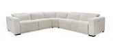 Divani Casa Beck Contemporary White Fabric Sectional Sofa With 3 Recliners Model VGKK-KM338H-W